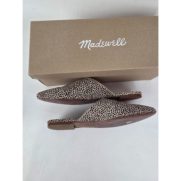 Madewell Remi Leopard Print Calf Hair Pointed Toe Mules Slip-On Womens Shoes Siz - Picture 5 of 9